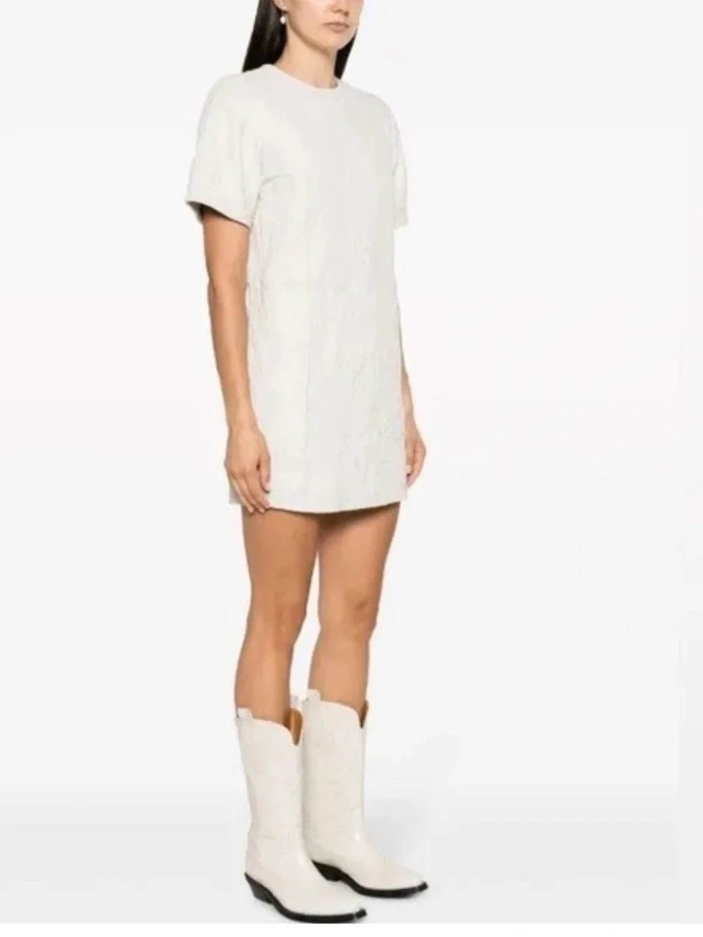 Zadig & Voltaire Riddy Cuir Froisse Leather Mini Dress NWT Sz Small Retail $798 - Picture 2 of 9